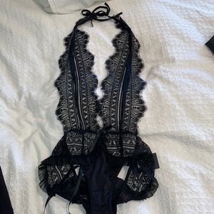 Black lace lingerie